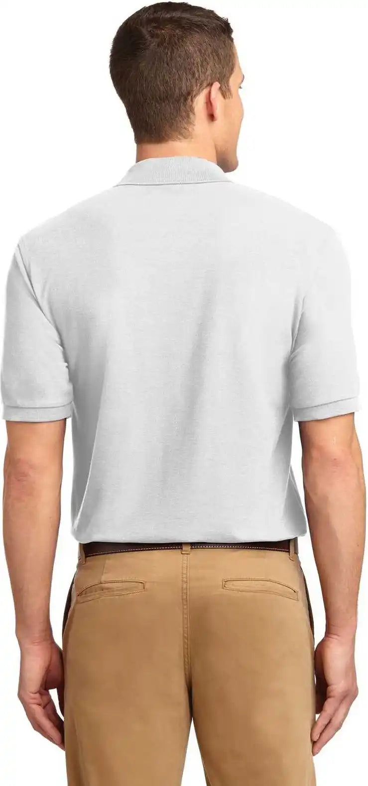Port Authority Tlk500 Tall Silk Touch Polo - White