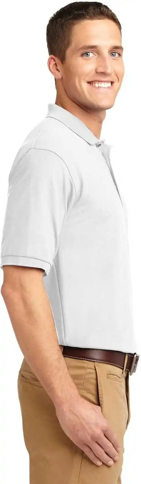Port Authority Tlk500 Tall Silk Touch Polo White