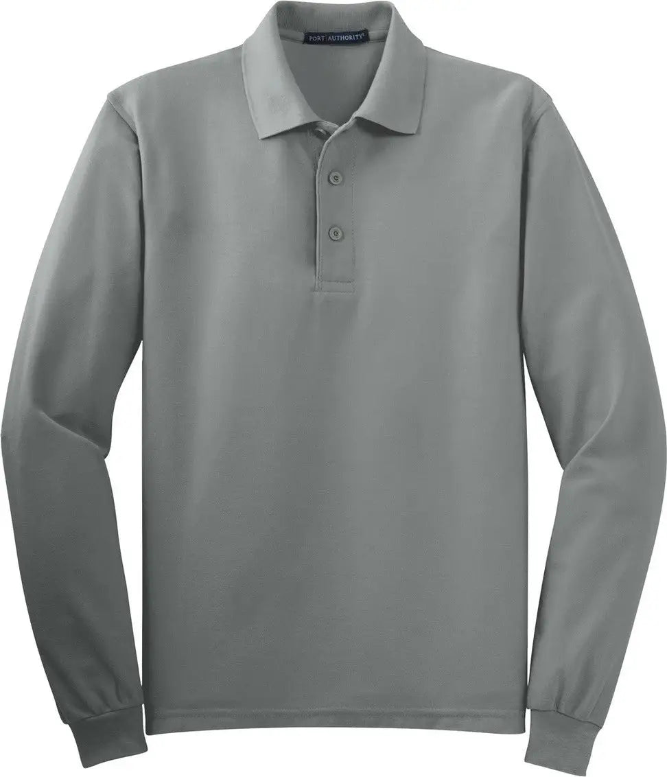 Port Authority Tlk500ls Tall Silk Touch Long Sleeve Polo - Cool Gray