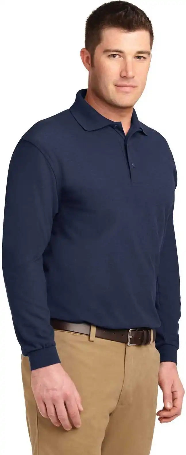 Port Authority Tlk500ls Tall Silk Touch Long Sleeve Polo Navy
