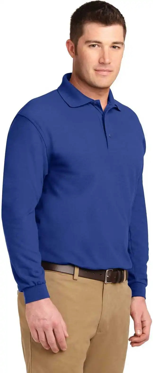 Port Authority Tlk500ls Tall Silk Touch Long Sleeve Polo Royal