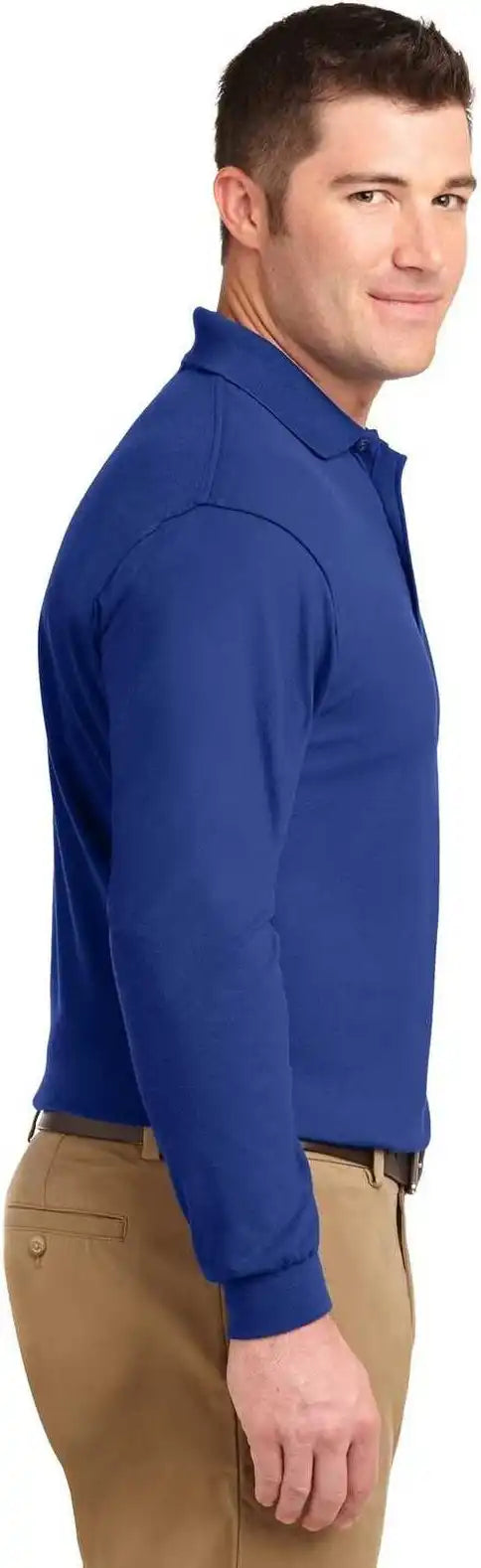 Port Authority Tlk500ls Tall Silk Touch Long Sleeve Polo Royal