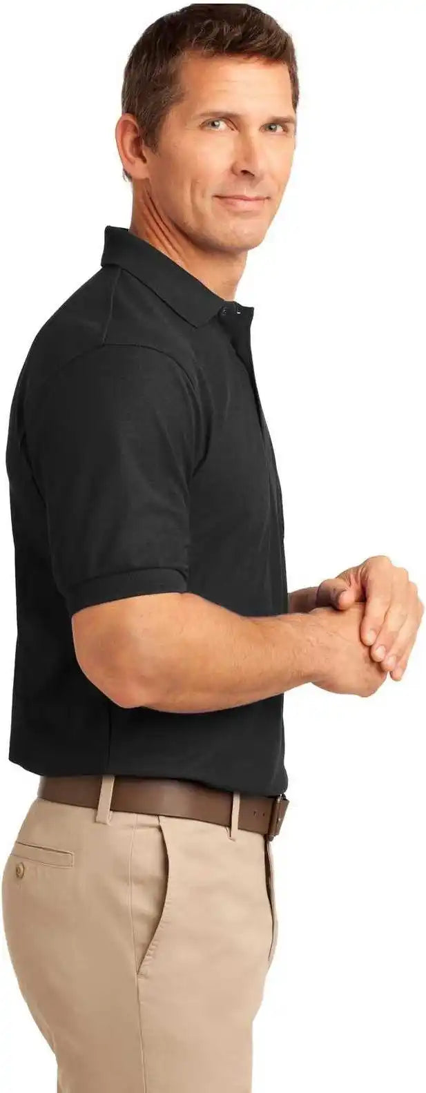 Port Authority Tlk500p Tall Silk Touch Polo with Pocket Black
