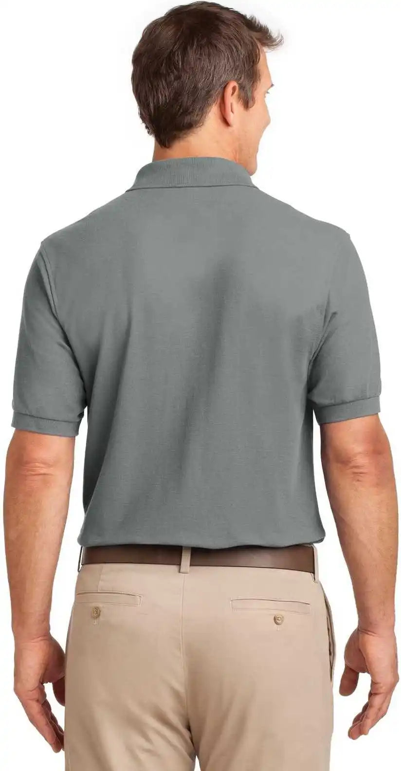Port Authority Tlk500p Tall Silk Touch Polo with Pocket - Cool Gray