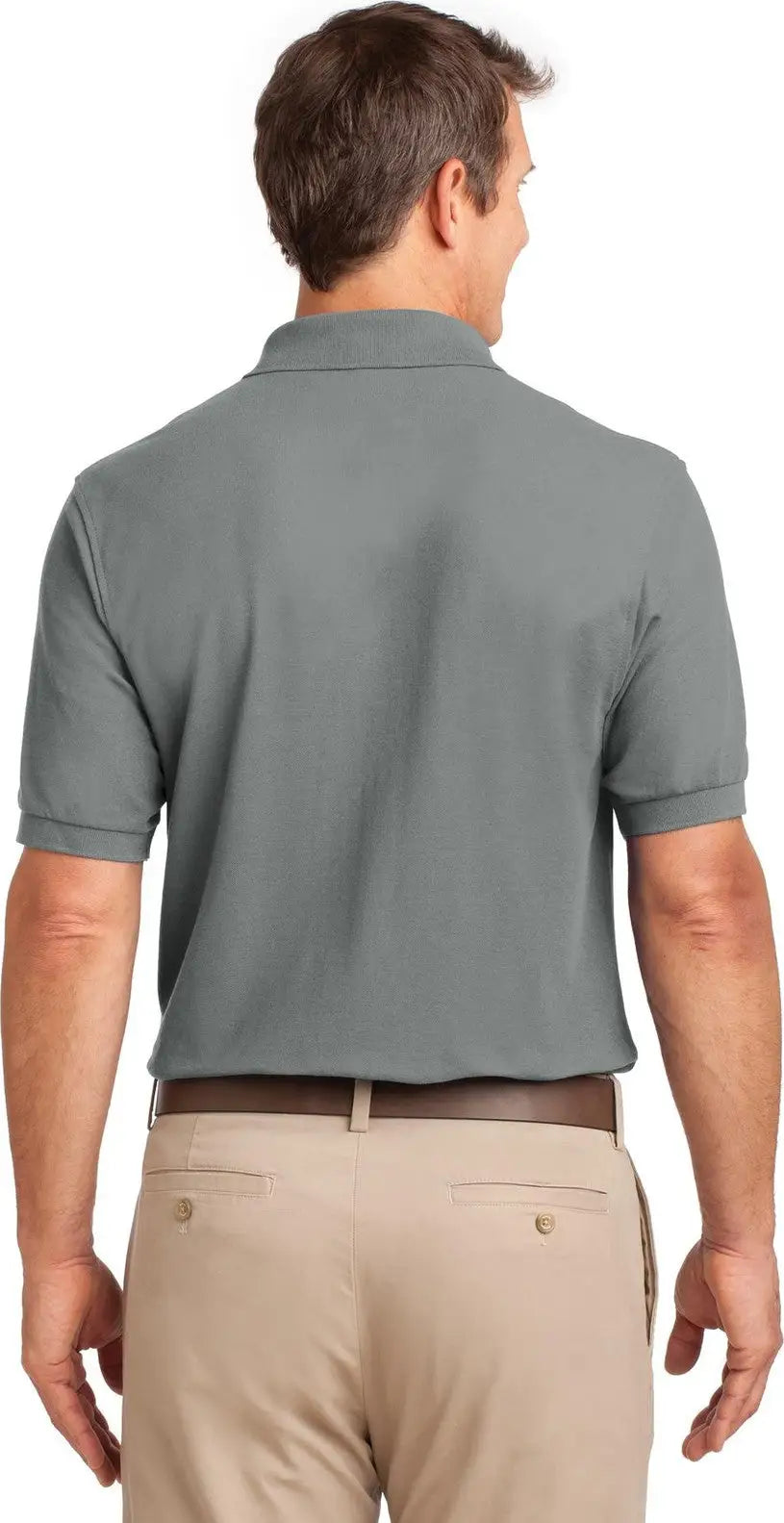 Port Authority Tlk500p Tall Silk Touch Polo with Pocket - Cool Gray