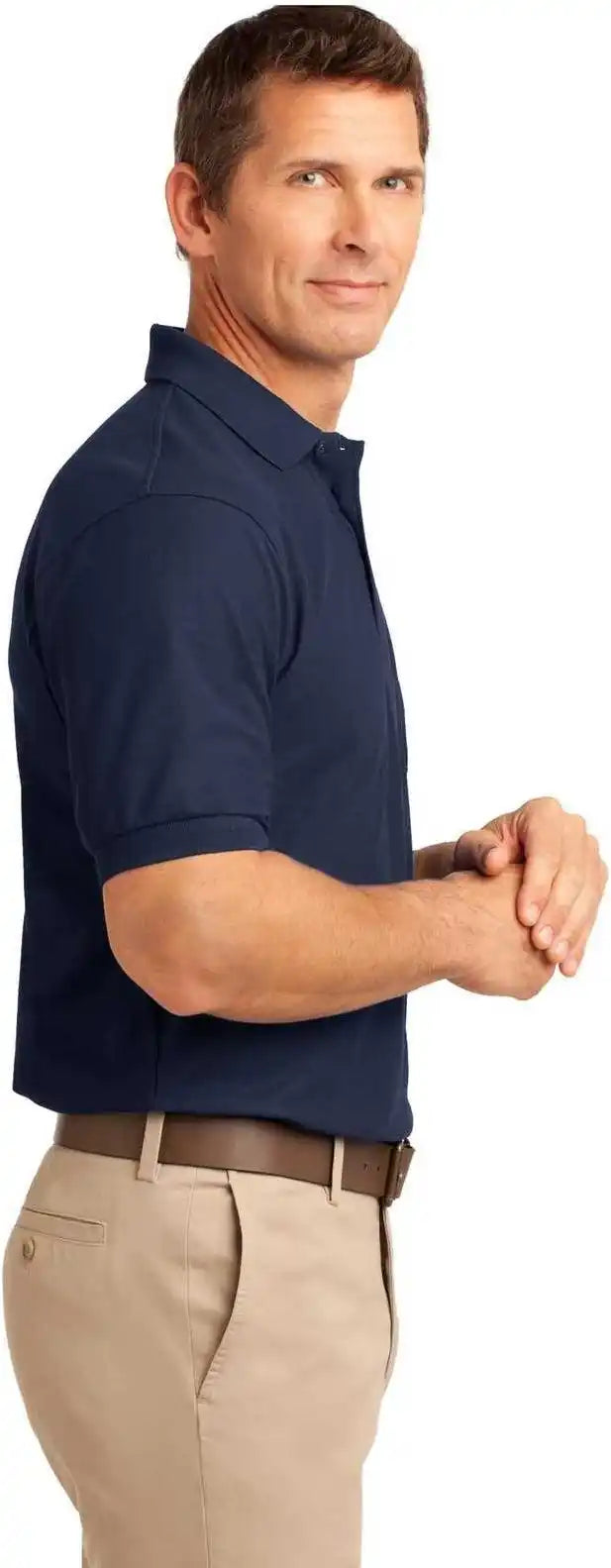Port Authority Tlk500p Tall Silk Touch Polo with Pocket Navy