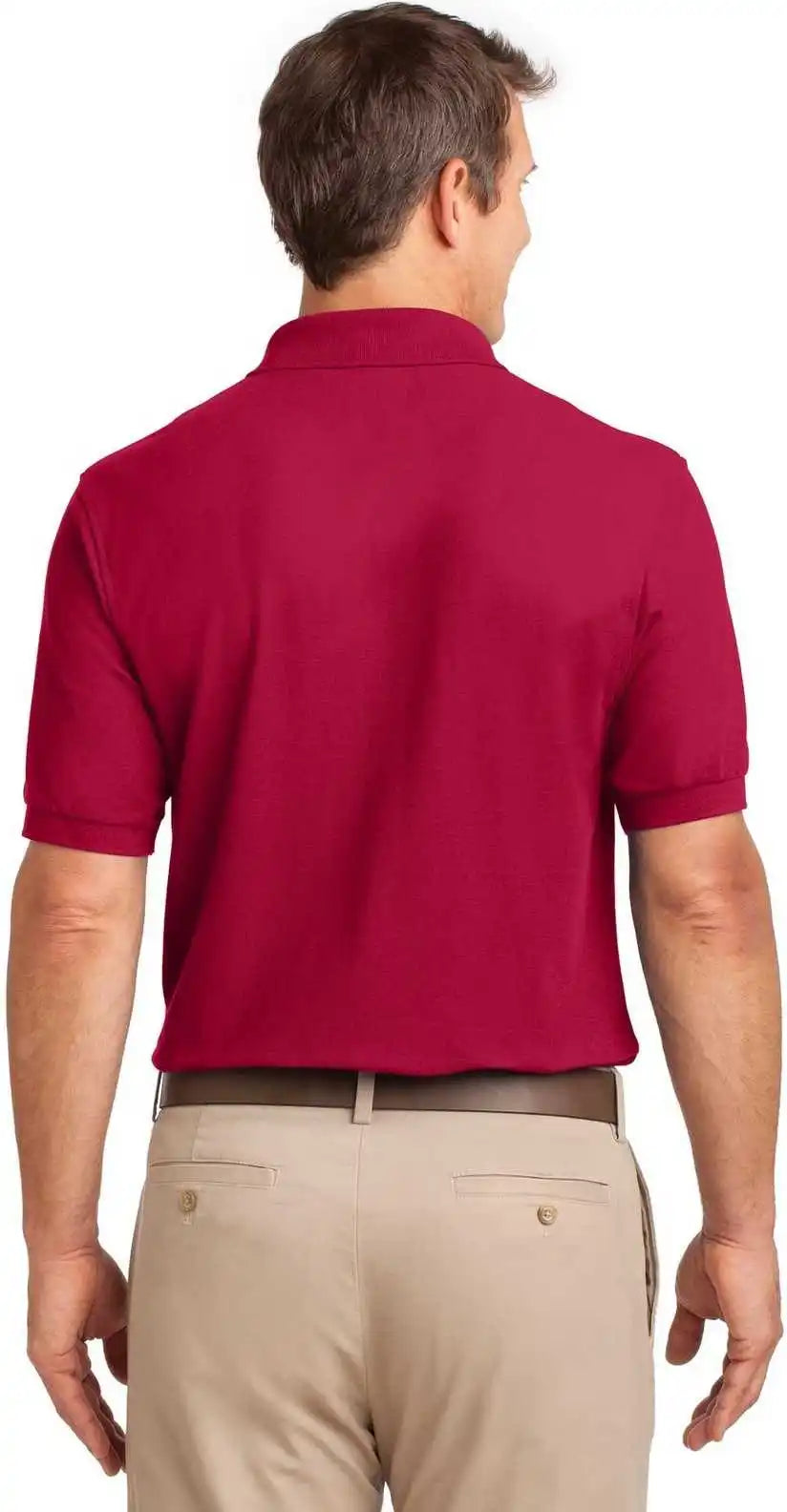 Port Authority Tlk500p Tall Silk Touch Polo with Pocket Red