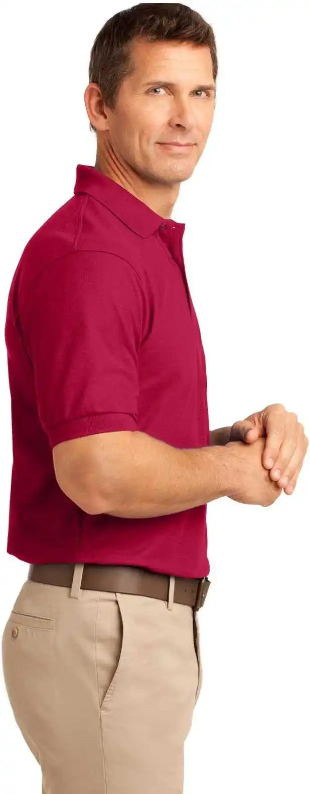 Port Authority Tlk500p Tall Silk Touch Polo with Pocket Red