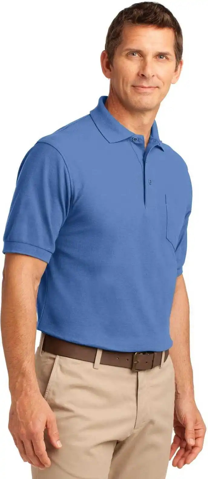 Port Authority Tlk500p Tall Silk Touch Polo with Pocket - Ultramarine Blue