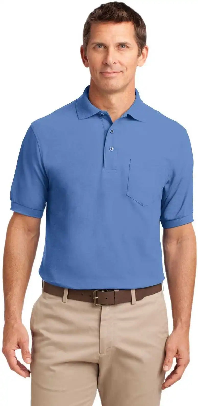 Port Authority Tlk500p Tall Silk Touch Polo with Pocket - Ultramarine Blue