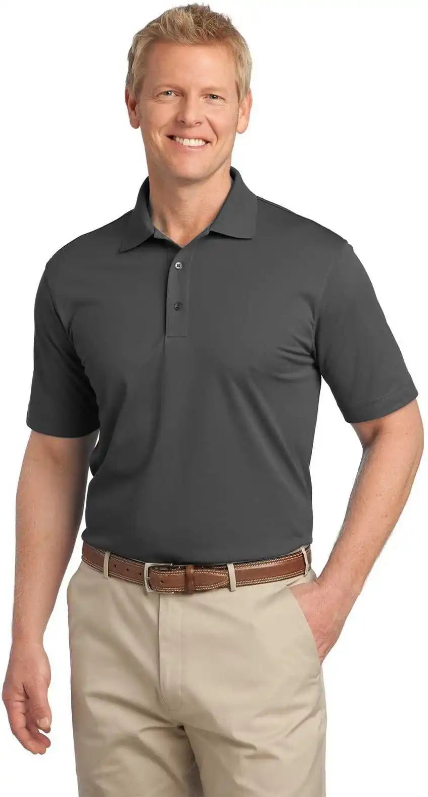 Port Authority Tlk527 Tall Tech Pique Polo - Gray Smoke