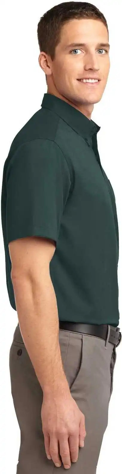 Port Authority Tls508 Tall Short Sleeve Easy Care Shirt Dark Green Navy
