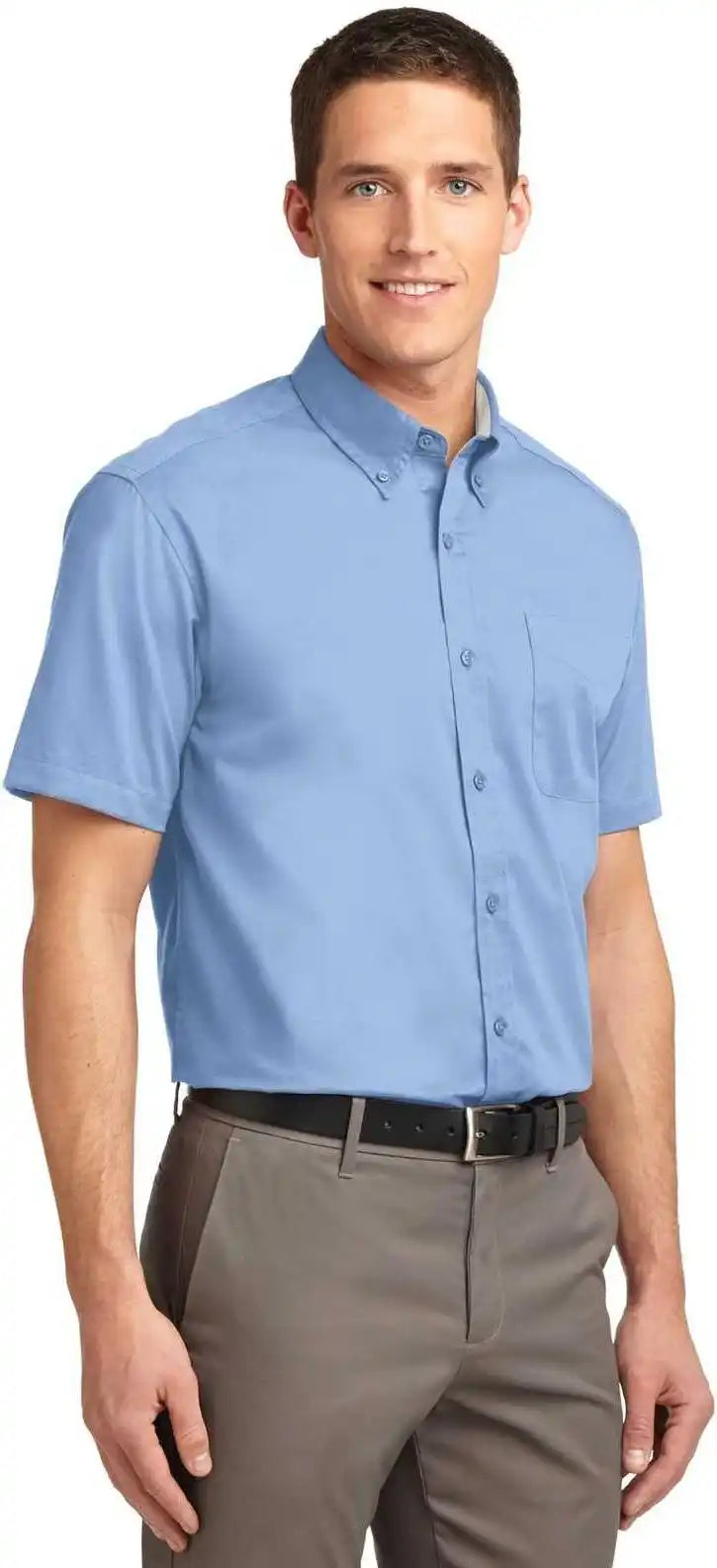 Port Authority Tls508 Tall Short Sleeve Easy Care Shirt Light Blue Stone