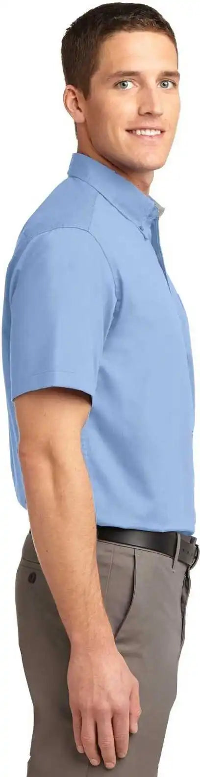 Port Authority Tls508 Tall Short Sleeve Easy Care Shirt Light Blue Stone