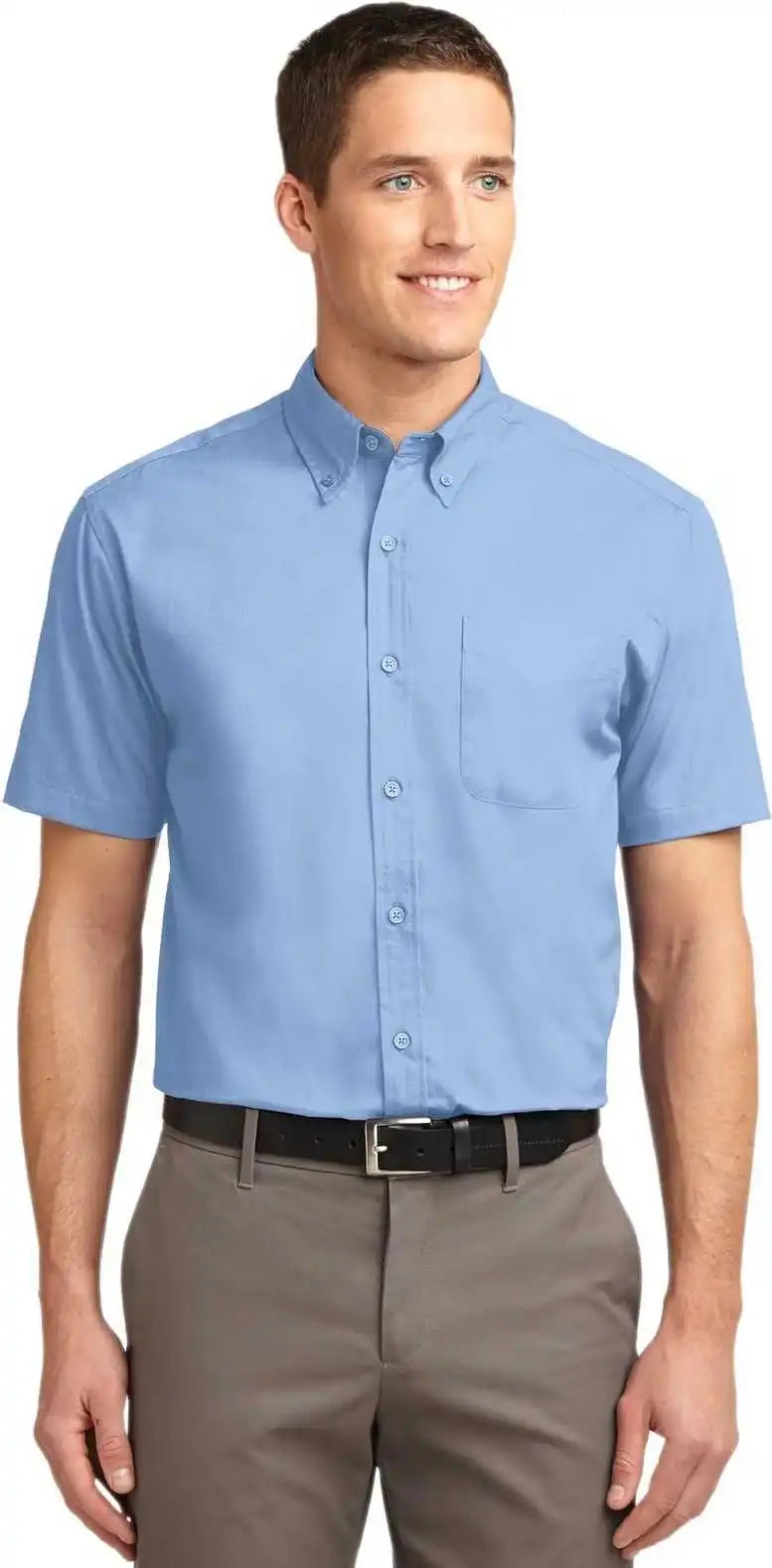 Port Authority Tls508 Tall Short Sleeve Easy Care Shirt Light Blue Stone