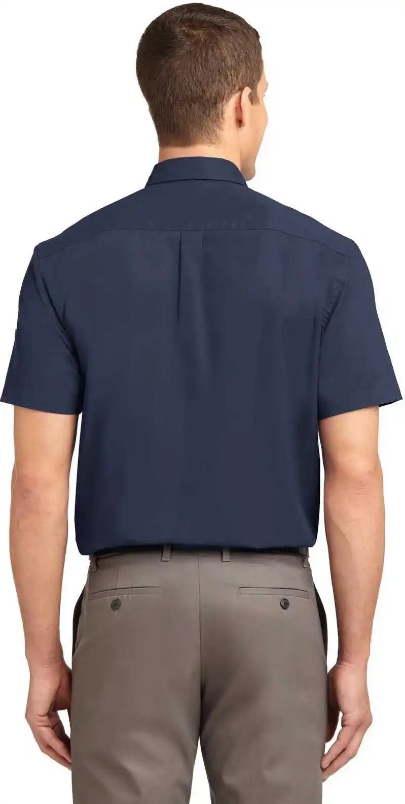 Port Authority Tls508 Tall Short Sleeve Easy Care Shirt - Navy Light Stone