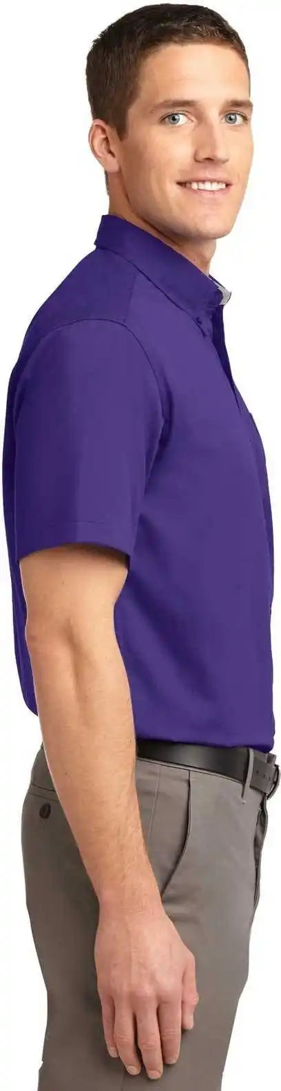Port Authority Tls508 Tall Short Sleeve Easy Care Shirt Purple Light Stone