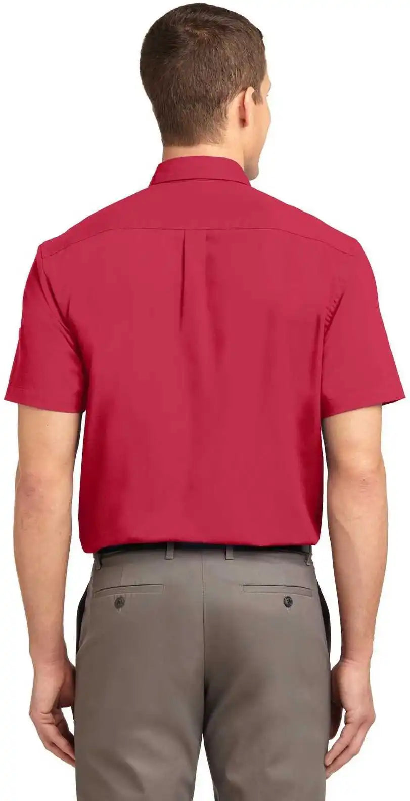 Port Authority Tls508 Tall Short Sleeve Easy Care Shirt Red Light Stone