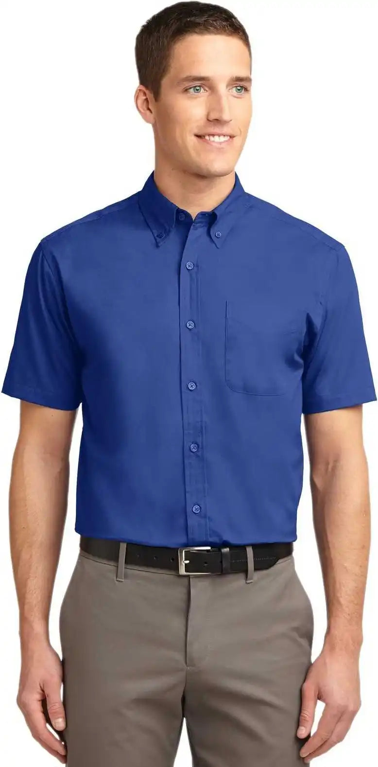 Port Authority Tls508 Tall Short Sleeve Easy Care Shirt Royal Classic Navy