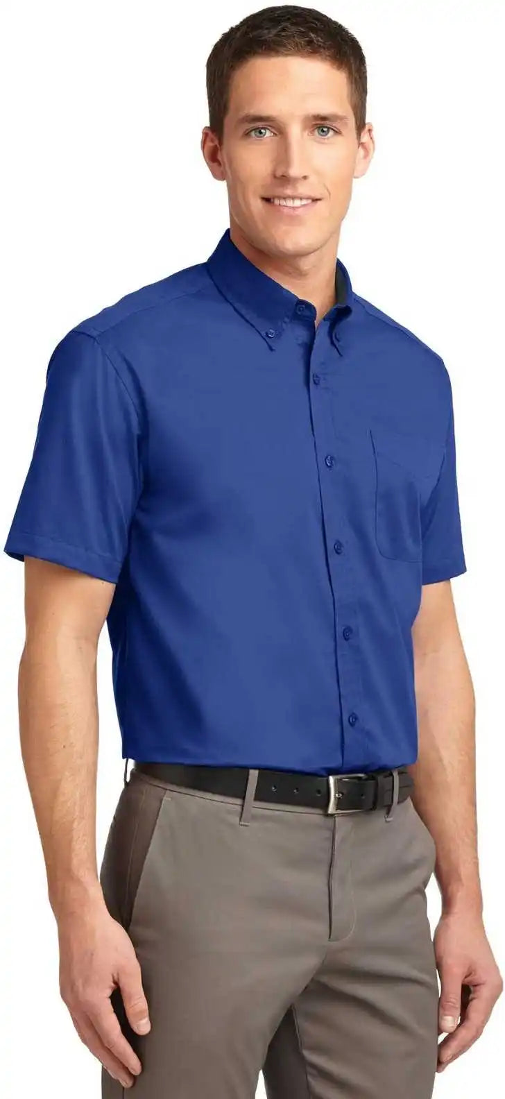 Port Authority Tls508 Tall Short Sleeve Easy Care Shirt Royal Classic Navy