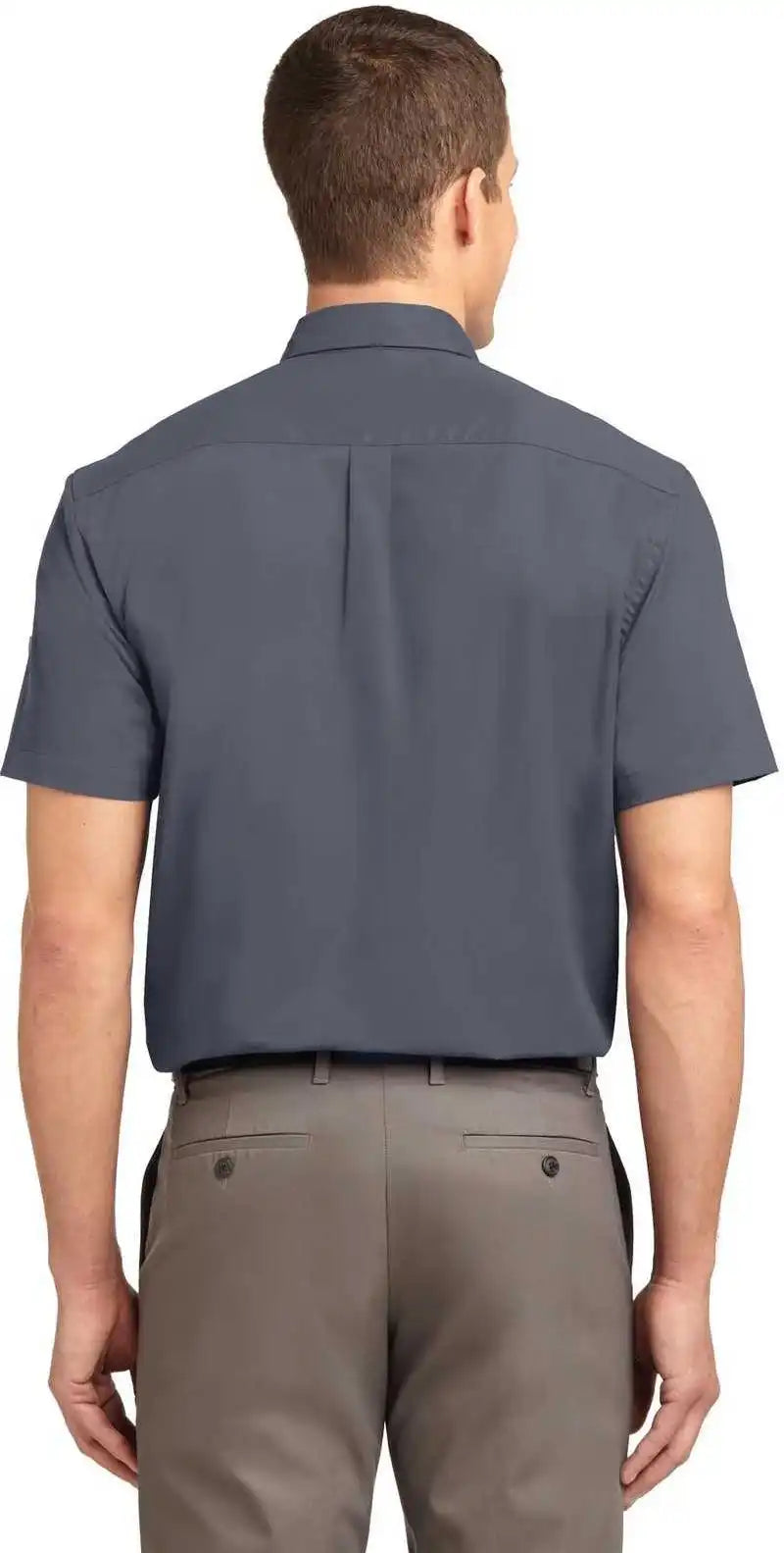 Port Authority Tls508 Tall Short Sleeve Easy Care Shirt Steel Gray Light Stone