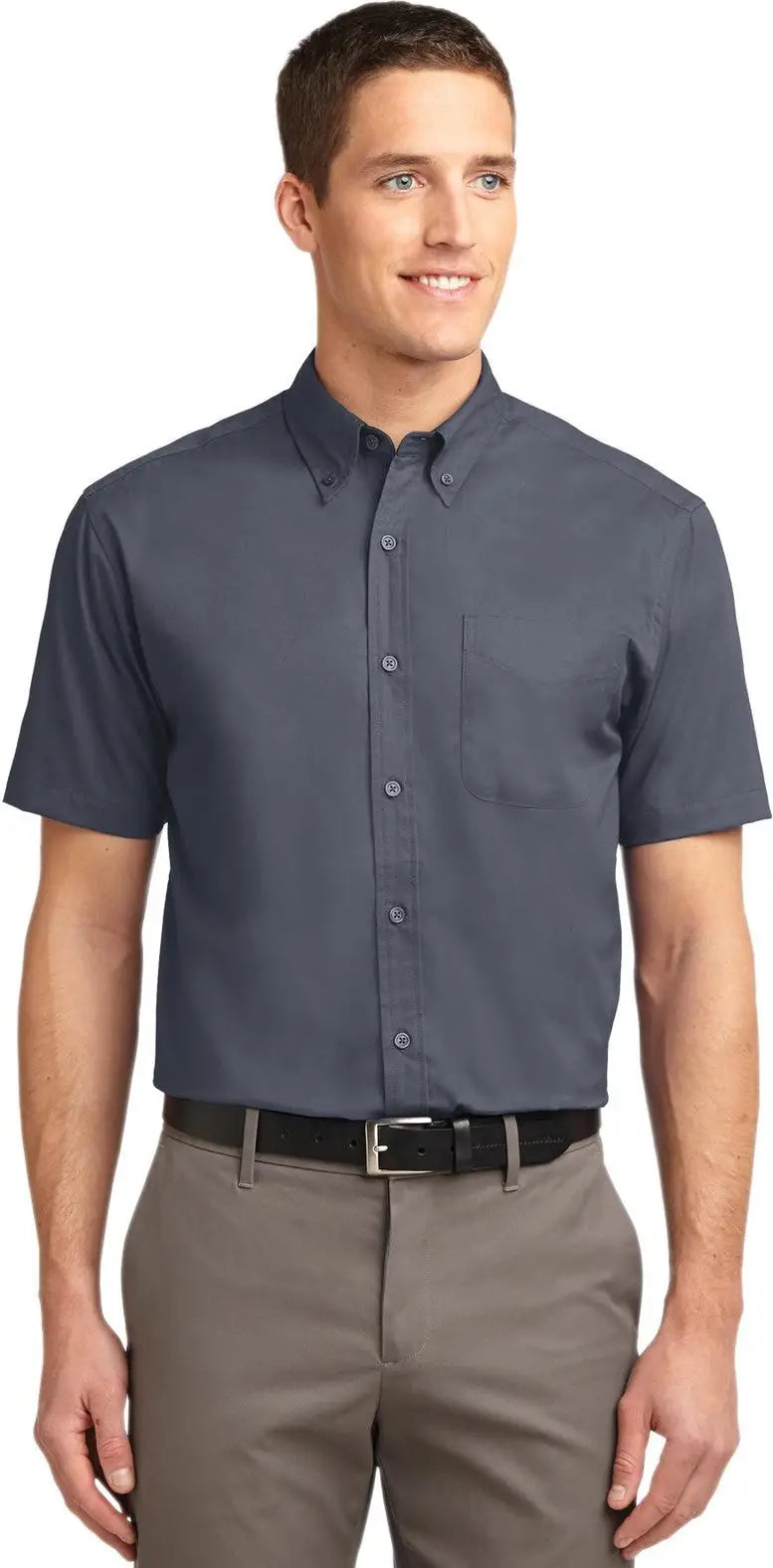 Port Authority Tls508 Tall Short Sleeve Easy Care Shirt - Steel Gray Light Stone - Gray/ / Adult l