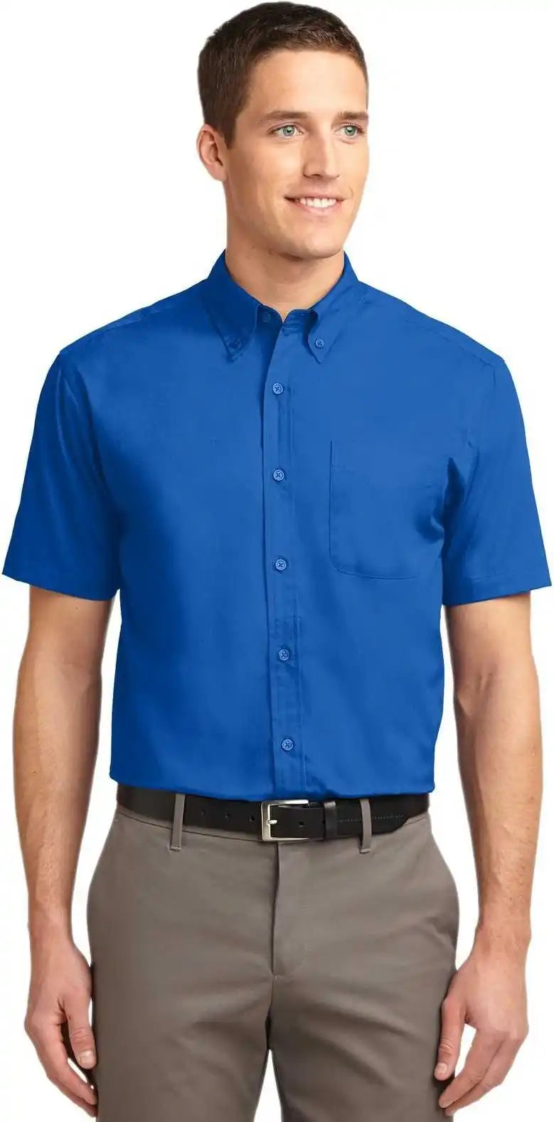 Port Authority Tls508 Tall Short Sleeve Easy Care Shirt Strong Blue