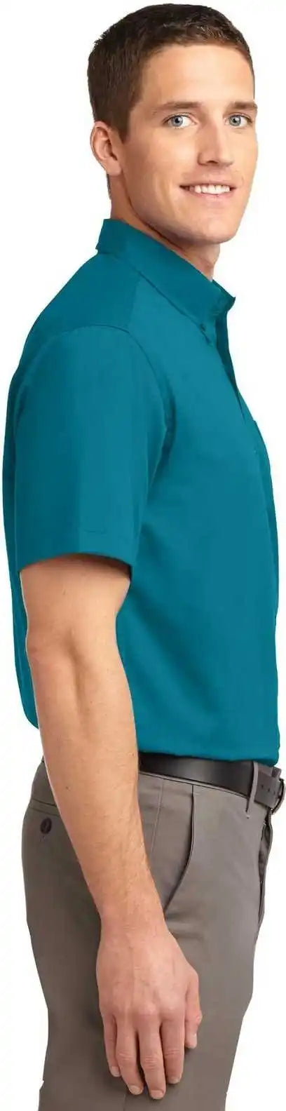 Port Authority Tls508 Tall Short Sleeve Easy Care Shirt - Teal Green