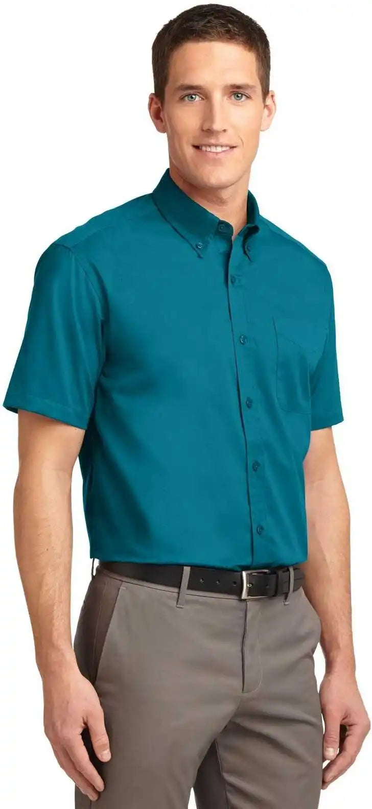 Port Authority Tls508 Tall Short Sleeve Easy Care Shirt - Teal Green