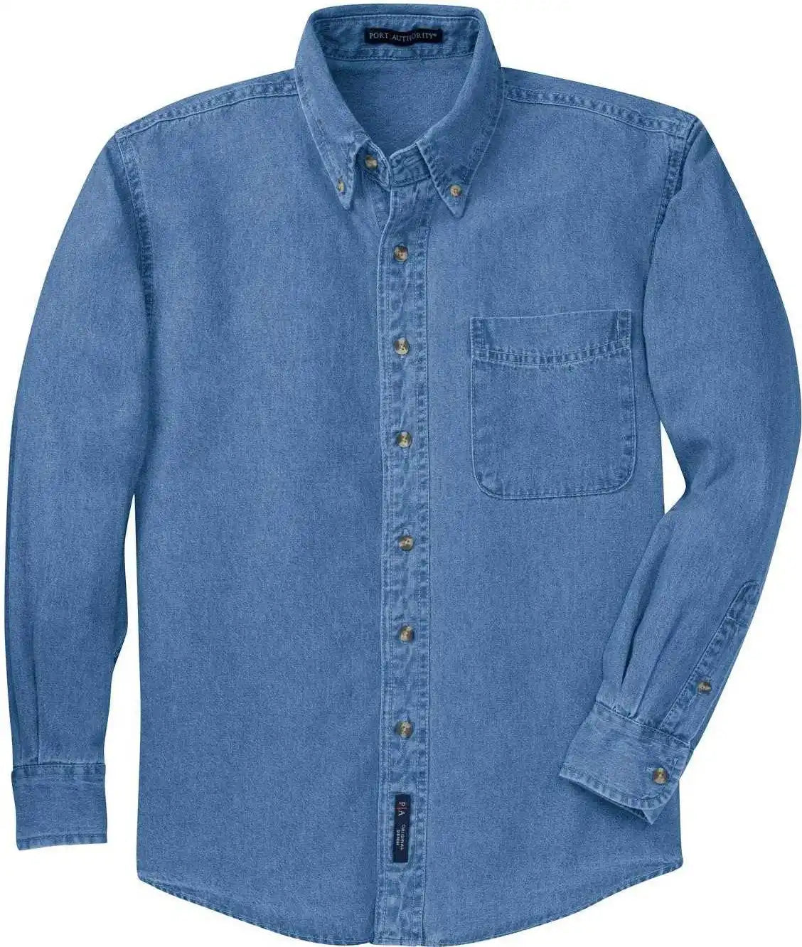 Port Authority Tls600 Tall Long Sleeve Denim Shirt - Faded Blue