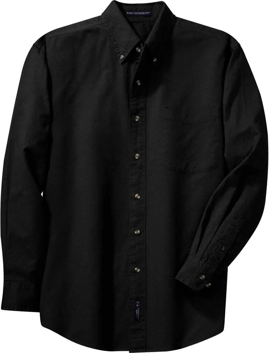 Port Authority Tls600t Tall Long Sleeve Twill Shirt - Black