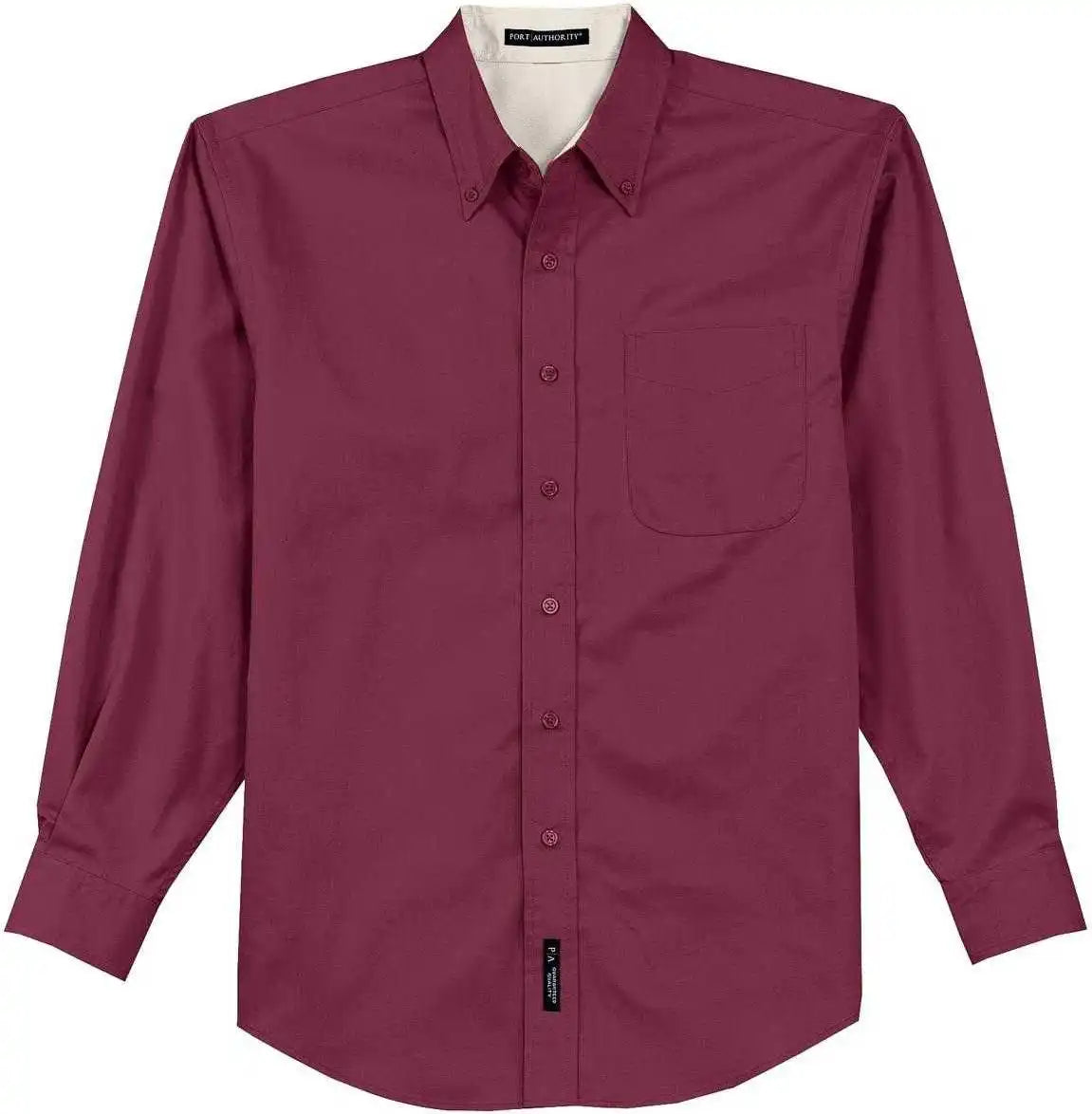 Port Authority Tls608 Tall Long Sleeve Easy Care Shirt - Burgundy Light Stone