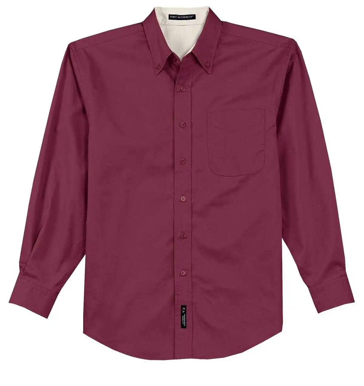 Port Authority Tls608 Tall Long Sleeve Easy Care Shirt - Burgundy