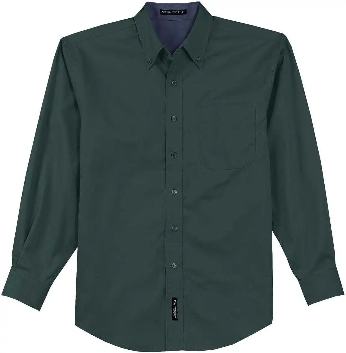 Port Authority Tls608 Tall Long Sleeve Easy Care Shirt Dark Green Navy