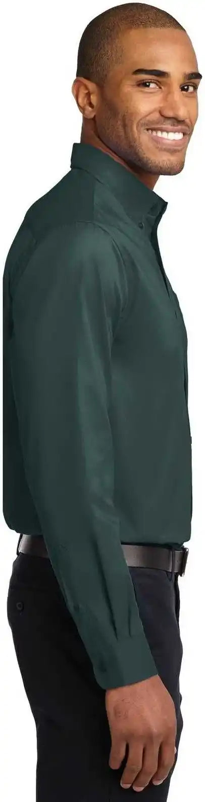 Port Authority Tls608 Tall Long Sleeve Easy Care Shirt Dark Green Navy