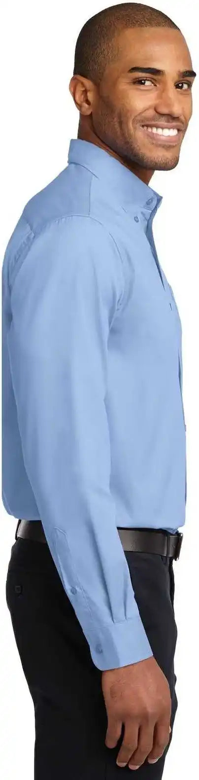 Port Authority Tls608 Tall Long Sleeve Easy Care Shirt Light Blue Stone