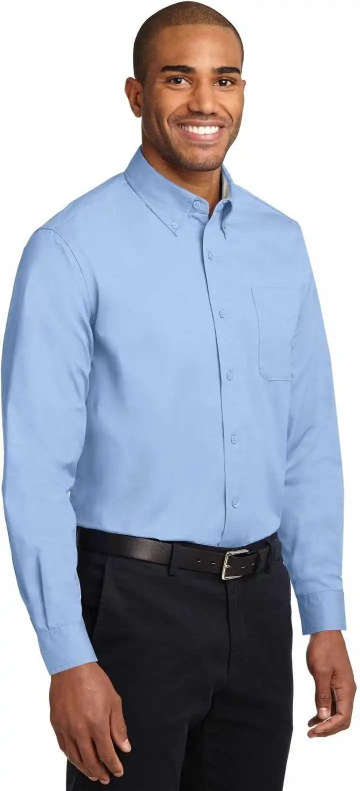 Port Authority Tls608 Tall Long Sleeve Easy Care Shirt Light Blue Stone