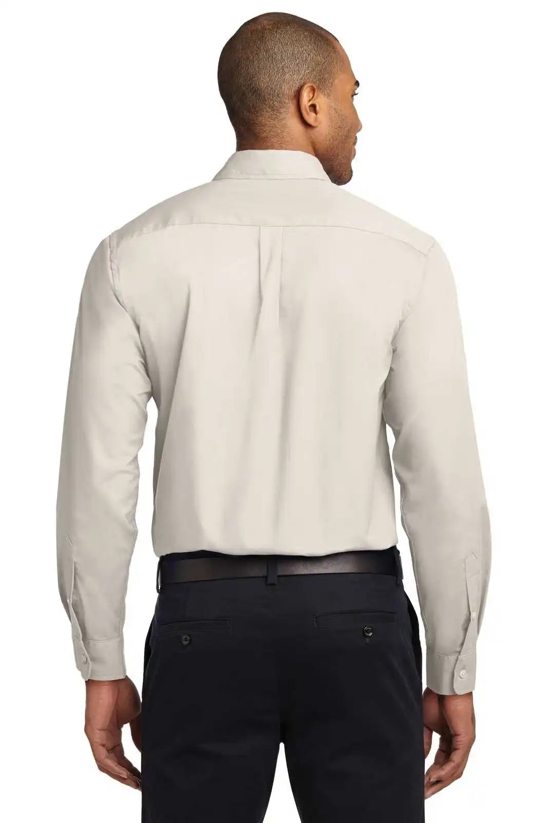 Port Authority Tls608 Tall Long Sleeve Easy Care Shirt - Light Stone Classic Navy