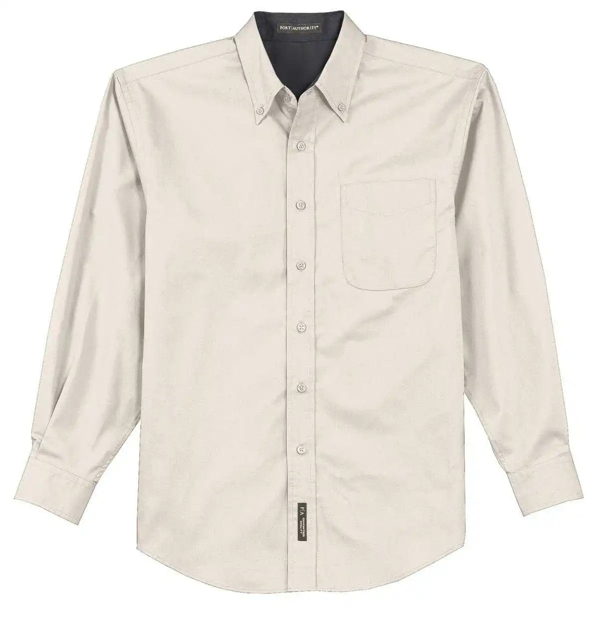 Port Authority Tls608 Tall Long Sleeve Easy Care Shirt - Light Stone Classic Navy