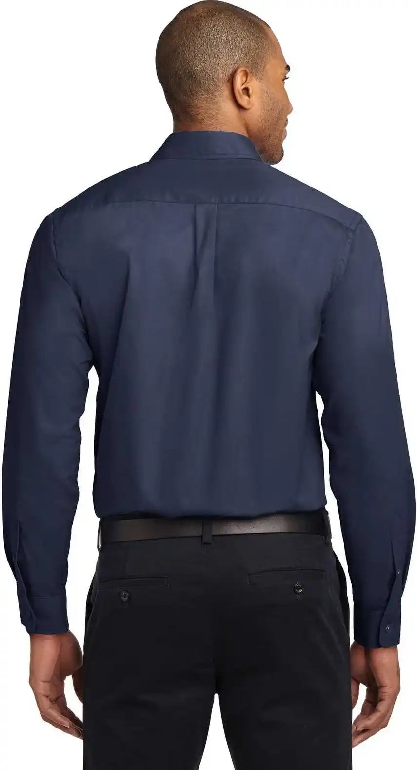 Port Authority Tls608 Tall Long Sleeve Easy Care Shirt Navy Light Stone