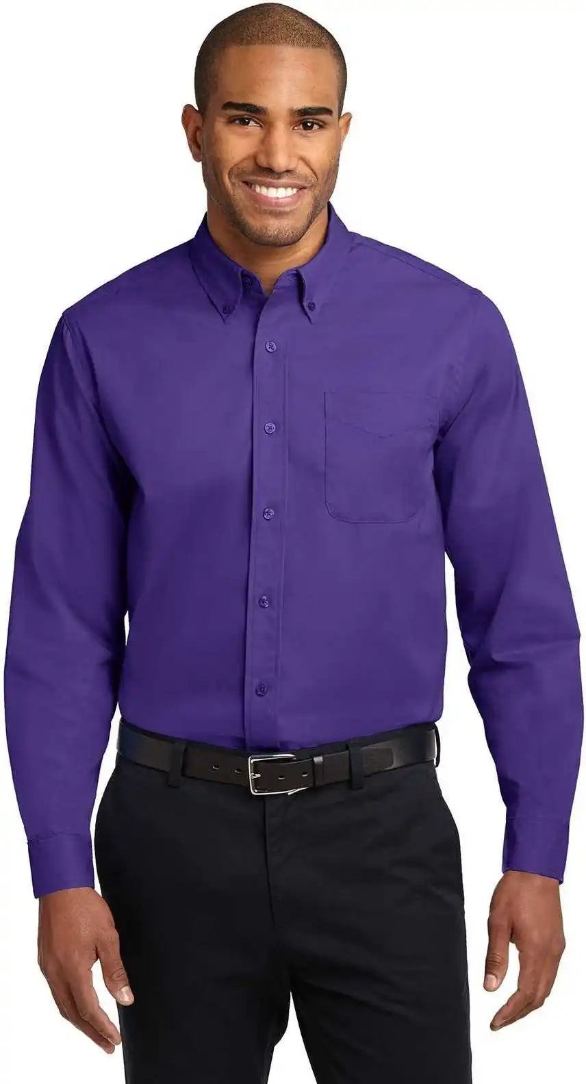 Port Authority Tls608 Tall Long Sleeve Easy Care Shirt - Purple Light Stone