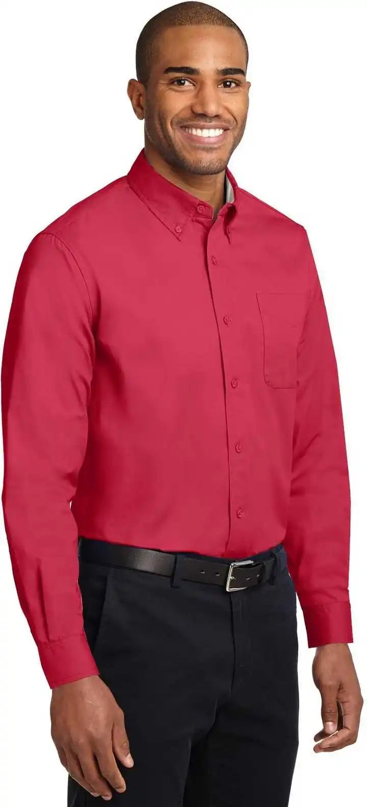 Port Authority Tls608 Tall Long Sleeve Easy Care Shirt Red Light Stone