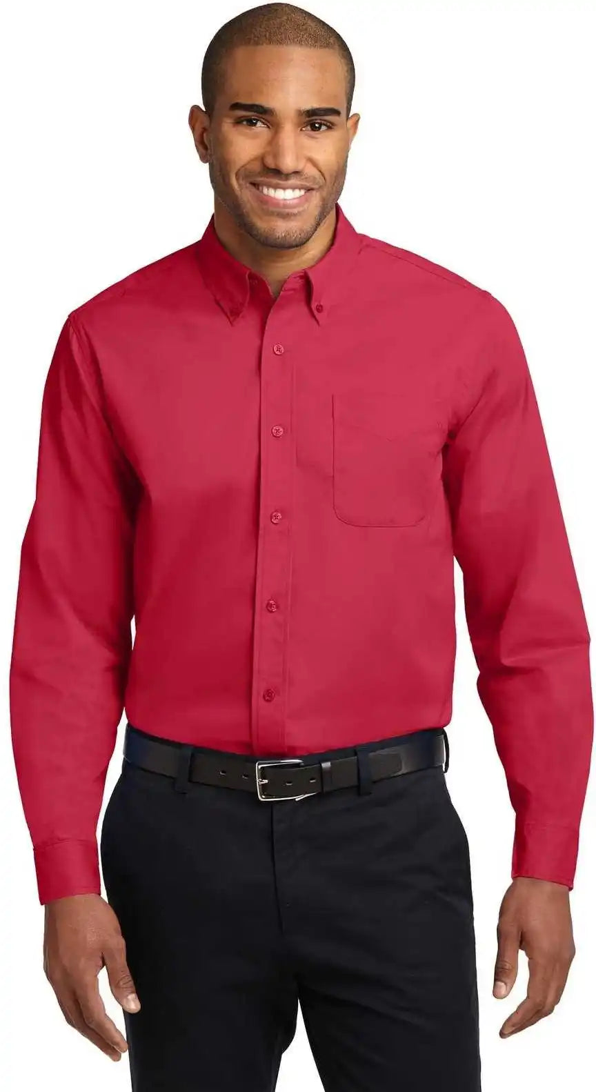 Port Authority Tls608 Tall Long Sleeve Easy Care Shirt Red Light Stone