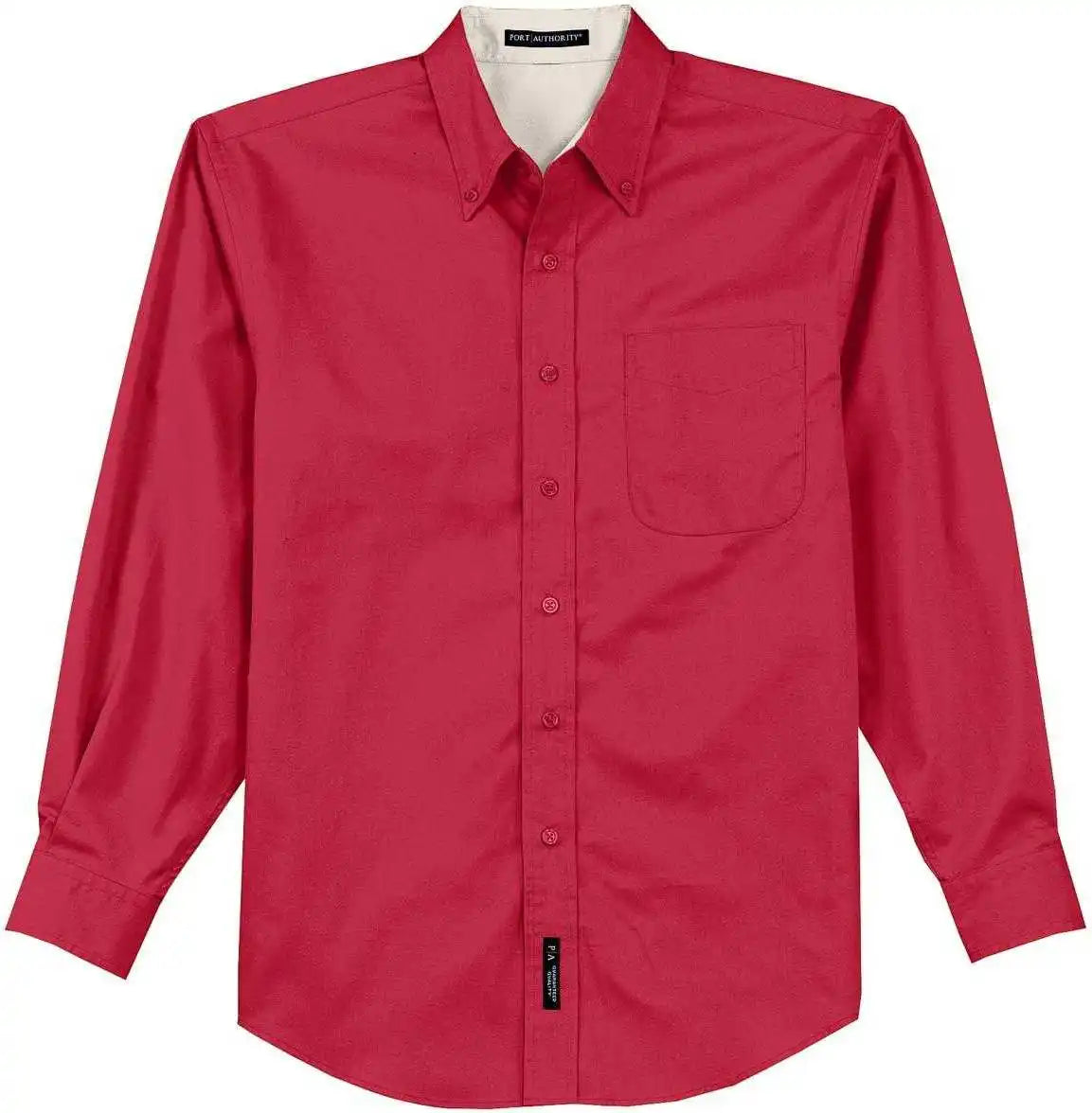 Port Authority Tls608 Tall Long Sleeve Easy Care Shirt Red Light Stone