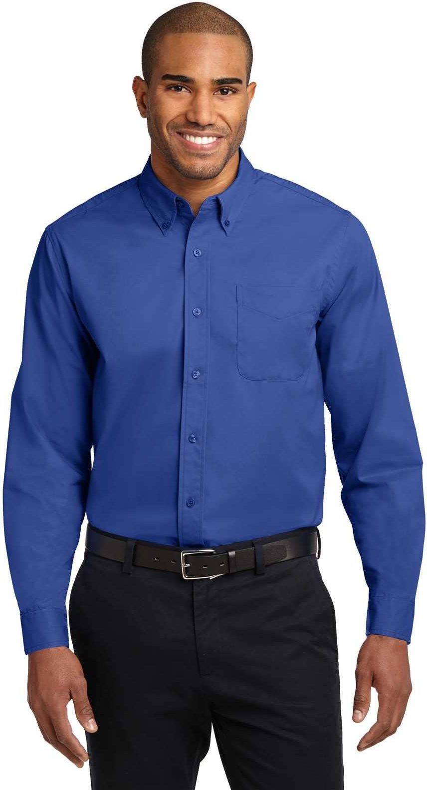 Port Authority Tls608 Tall Long Sleeve Easy Care Shirt - Royal Classic Navy