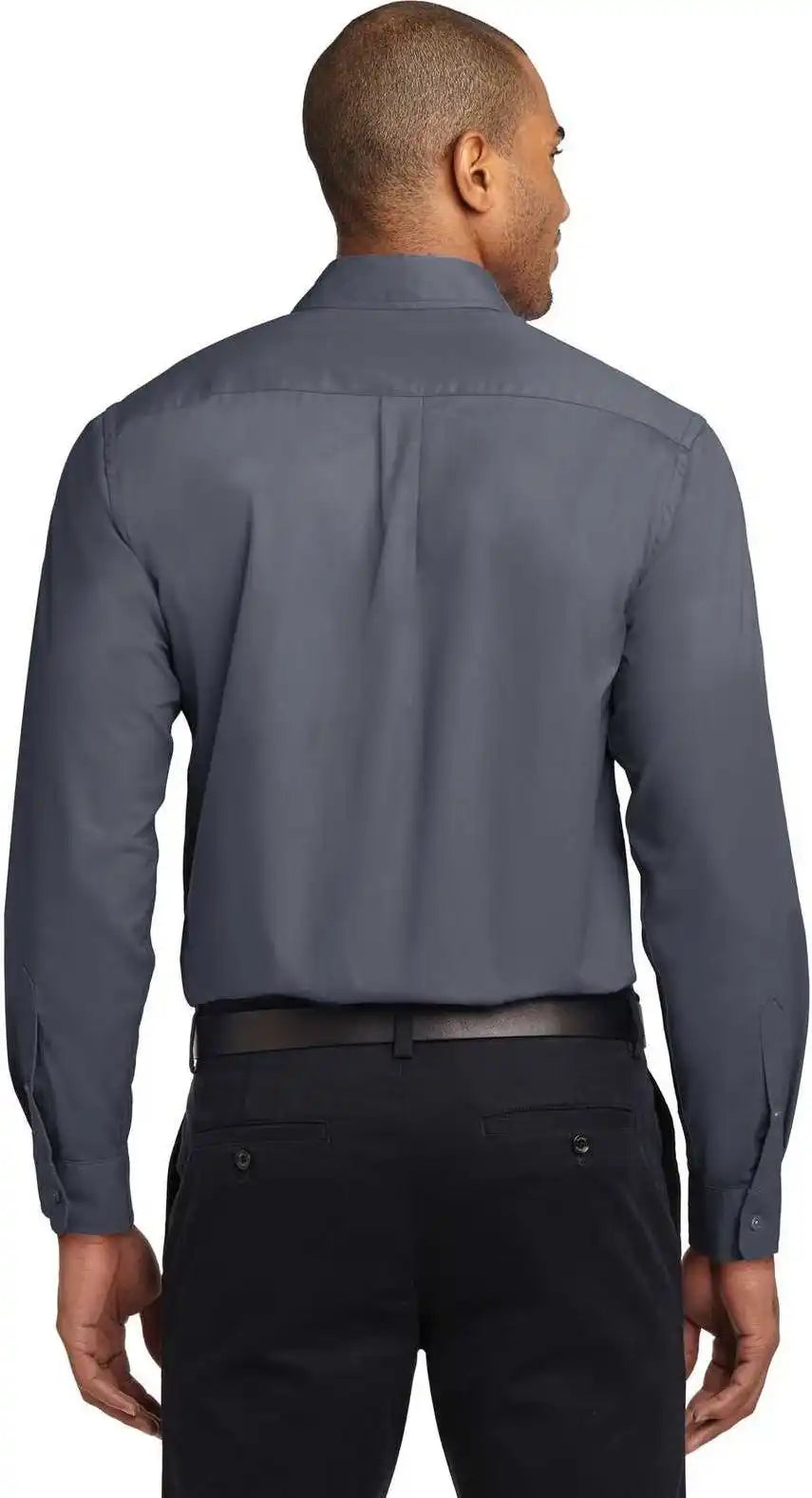 Port Authority Tls608 Tall Long Sleeve Easy Care Shirt Steel Gray Light Stone