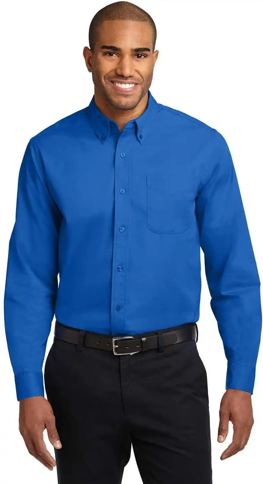 Port Authority Tls608 Tall Long Sleeve Easy Care Shirt Strong Blue