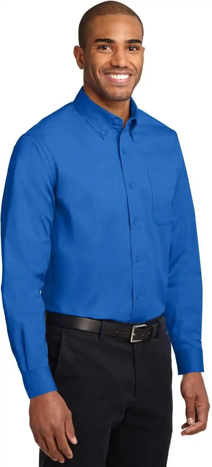 Port Authority Tls608 Tall Long Sleeve Easy Care Shirt Strong Blue