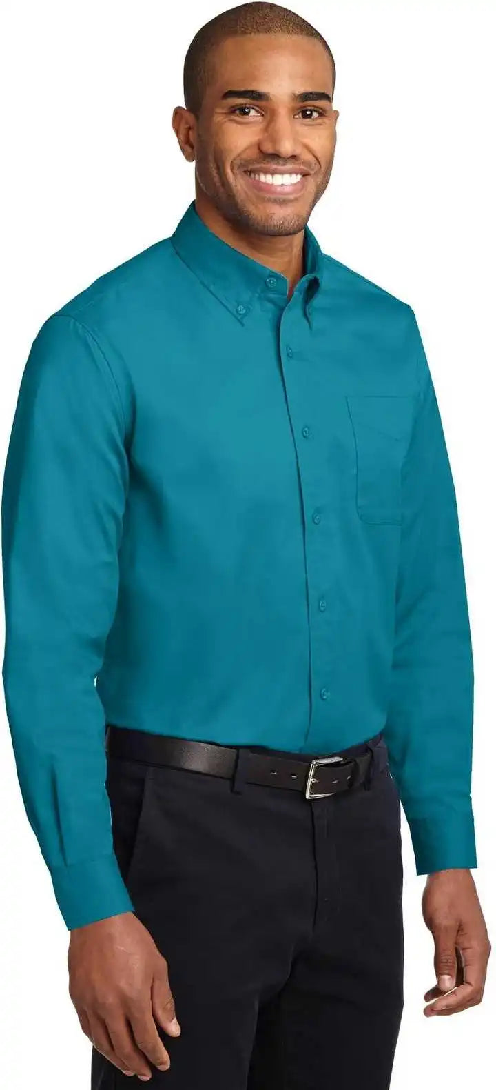 Port Authority Tls608 Tall Long Sleeve Easy Care Shirt Teal Green