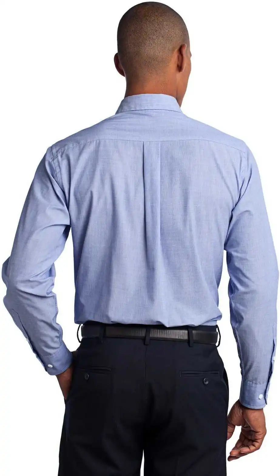 Port Authority Tls640 Tall Crosshatch Easy Care Shirt - Chambray Blue
